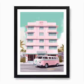 Miami Pink Van Summer 3 Art Print