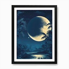 Full Moon In The Jungle Art Print