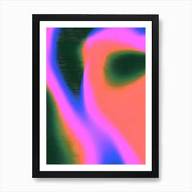 Fluro Pink and green Abstract Gradient Art Print