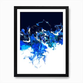 Blue Colorful Wave Art Print