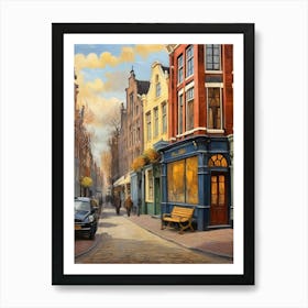 8.Streets of Amsterdam, Van Gogh, frescoes. Art Print