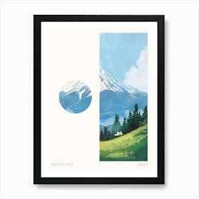 Mount Fuji Japan 4 Cut Out Travel Poster Art Print