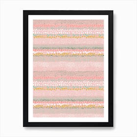 Little Textured Minimal Dots Pink Art Print