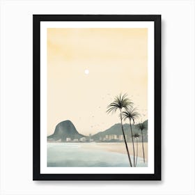 Watercolour Of Ipanema Beach   Rio De Janeiro Brazil 2 Art Print