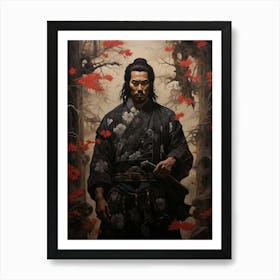 Japanese Samurai Illustration 14 Art Print