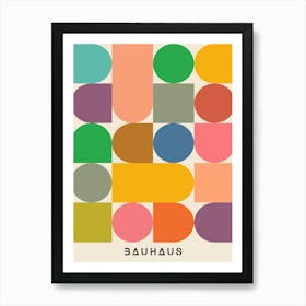 Multicolour Geometric Bauhaus Art Print