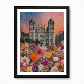 Mumbai   Floral Retro Collage Style 3 Art Print