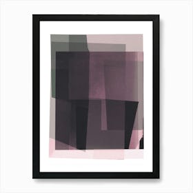 POLAROID PINK - Retro Vintage Textured Collage w. Tonal Layers of Pink and Black Minimalist Abstract by "Colt x Wilde" Art Print