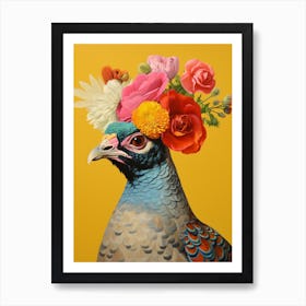 Bird With A Flower Crown Grouse 1 Art Print
