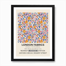 Poster Aster Bloom London Fabrics Floral Pattern 2 Art Print