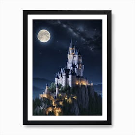 Castle At Night 6 Art Print
