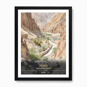 Hemis National Park India Watercolour 3 Art Print