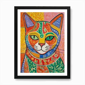 Cat Painting Style Henri Matisse Art Print