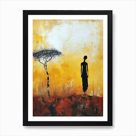 African Woman, Boho Minimalism Art Print