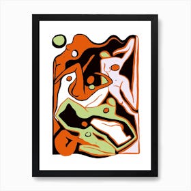 Ecstatic Nudes 4 Red Art Print