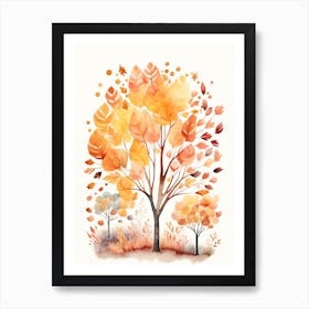 Cute Autumn Fall Scene 11 Art Print