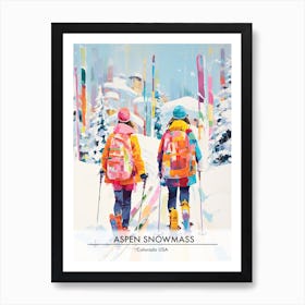 Aspen Snowmass   Colorado Usa, Ski Resort Poster Illustration 6 Art Print