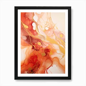 Red, Orange, Gold Flow Asbtract Painting 0 Art Print