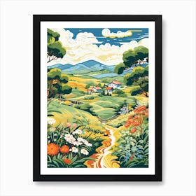 Koraku En Japan Gardens Illustration 1  Art Print