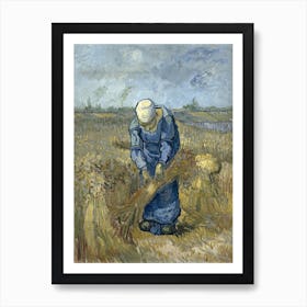 Peasant Woman Binding Sheaves, Vincent Van Gogh Art Print