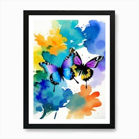 Watercolor Butterflies 6 Art Print