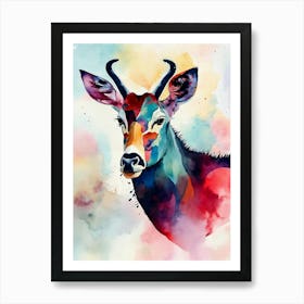 Antelope Watercolor Painting Art Print