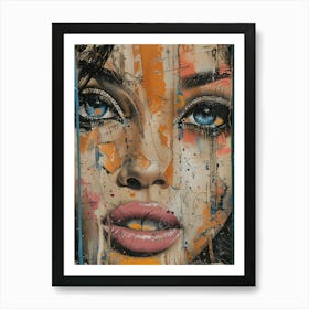 Woman With Blue Eyes Art Print