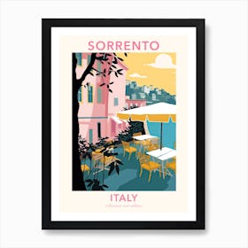 Sorrento, Italy, Flat Pastels Tones Illustration 2 Poster Art Print