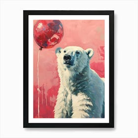 Cute Polar Bear 2 With Balloon Art Print