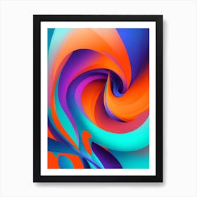 Abstract Colorful Waves Vertical Composition 26 Art Print