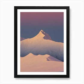 Snowy Mountains At Sunset 3 Art Print