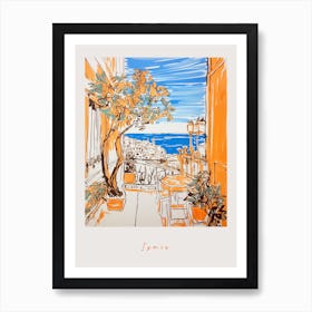 Izmir Turkey Orange Drawing Poster Art Print