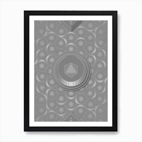 Geometric Glyph Sigil with Hex Array Pattern in Gray n.0222 Art Print
