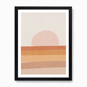 Bohemian Minimal Abstract Sunset Art Print