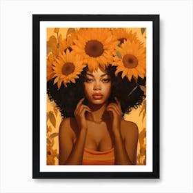 Sunflower Girl 7 Art Print