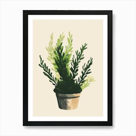 Moss Plant Minimalist Illustration 1 Art Print