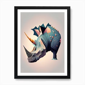 Triceratops Terrazzo Style Dinosaur Art Print