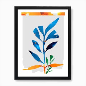 Blue And Ornage Botanicals Poster