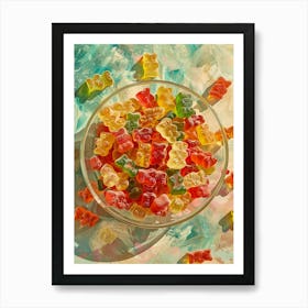 Vintage Gummy Bears Retro Collage 2 Art Print