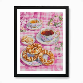 Pink Breakfast Food Pretzels 4 Art Print