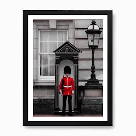 London Palace Guard 2 Bw Art Print