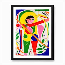 Archery In The Style Of Matisse 4 Art Print