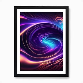 Cosmic Microwave Background Neon Nights Space Art Print