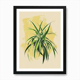 Spider Plant Minimalist Illustration 5 Art Print