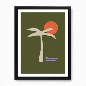 Palm Tree Abstract Sunset Art Print