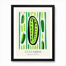 Marche Aux Fruits Cucumber Fruit Summer Illustration 1 Art Print