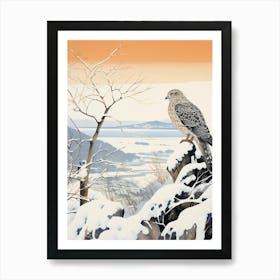 Winter Bird Painting Harrier 1 Art Print
