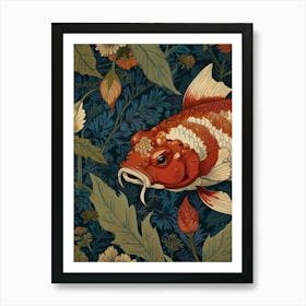 Koi Fish Style William Morris 2 Art Print