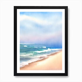 Santa Monica Beach 2, Los Angeles, California Watercolour Art Print