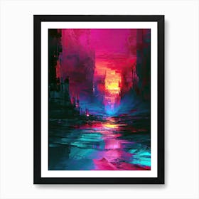 Alexey Hrom Snes Era Vibrant Pixel Art In Indigo Crimson Fuchsi Dd7a948d 79f3 4bcf 89d4 393e2af8f355 Gigapixel Art Scale 4 00x Art Print